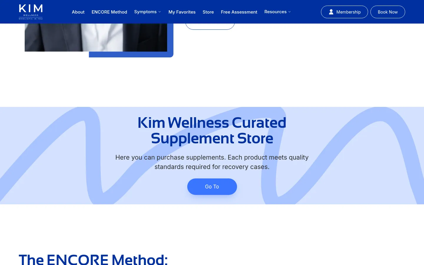 Dr. John Kim homepage section further down the page