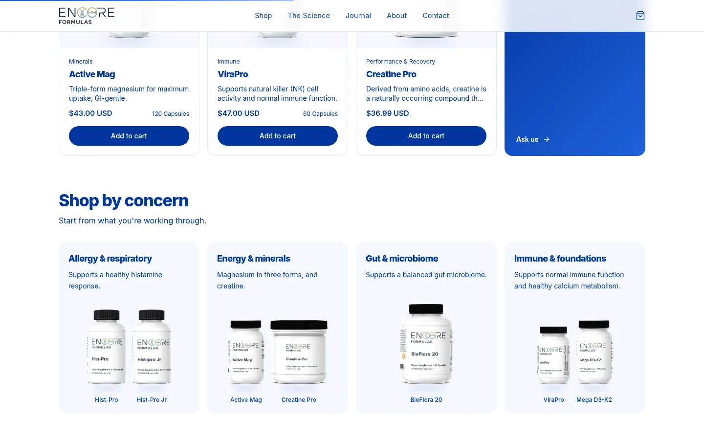Encore Formulas section further down the page