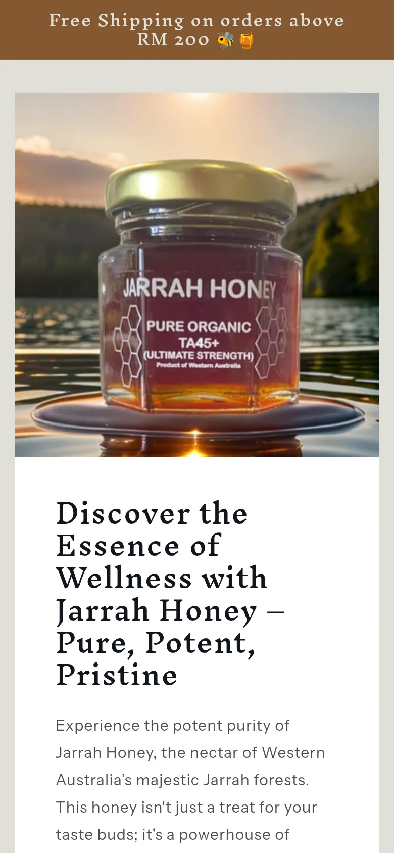 Wild Aussie Provisions homepage on a phone
